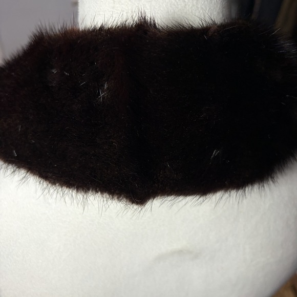 Vintage Miller Brothers Genuine Mink Fur Collar Dark Brown Detachable Estate - Picture 5 of 11